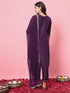 Purple Silk Blend Pant Suit 190059 Back View