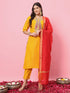 Yellow Cotton Blend Pant Suit 190062
