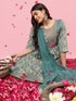 Lightblue Cotton Silk Pant Suit 190073 Closure View