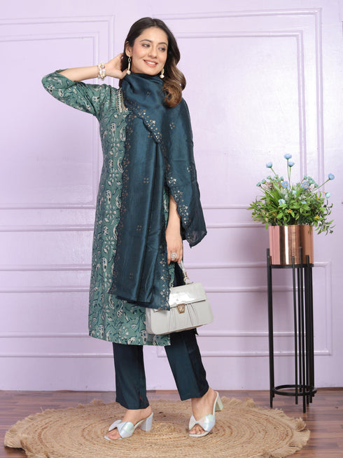 Rama Green Modal Silk Pant Suit 190915 Back View