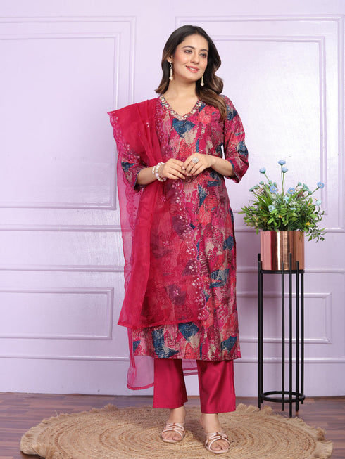 Multi Modal Silk Pant Suit 190916