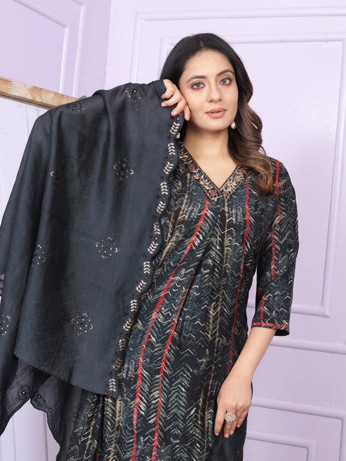 Multi Modal Silk Pant Suit 190918 Closure View