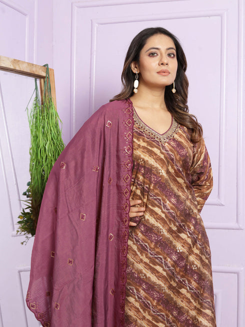 Multi Modal Silk Pant Suit 190921 Closure View