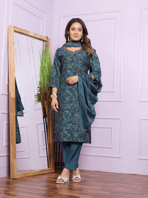 Blue Modal Silk Pant Suit 190922