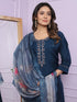 Blue Roman Silk Pant Suit 190926 Closure View