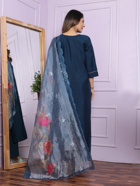 Blue Roman Silk Pant Suit 190926 Back View