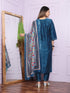Blue Viscose Pant Suit 190927 Back View