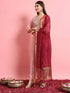 Baby Pink Cotton Silk Blend Pant Suit 190955 Back View