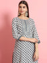 Grey Pure Cotton Print Pant Suit 190957 Back View