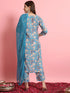 Blue Viscose Rayon Pant Suit 190966 Back View