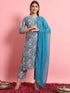Blue Viscose Rayon Pant Suit 190966