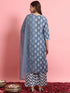 Blue Viscose Rayon Pant Suit 190968 Back View