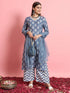 Blue Viscose Rayon Pant Suit 190968
