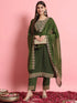 Green Silk Blend Pant Suit 190969
