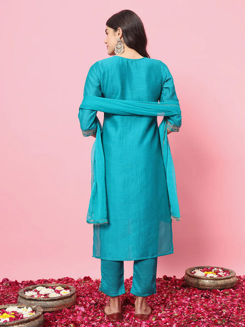 Rama Silk Blend Pant Suit 190970 Closure View