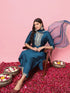 Teal Blue Silk Blend Pant Suit 190971