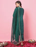 Green Silk Blend Pant Suit 190973 Closure View