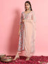 Peach Havy Embroidery On Georgette Pant Suit 190977 Salwar Kameez