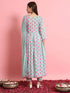 Blue Printed Viscose Rayon Pant Suit 190978 Back View
