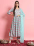 Blue Printed Viscose Rayon Pant Suit 190978