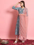 Blue Viscose Rayon Pant Suit 190985 Closure View