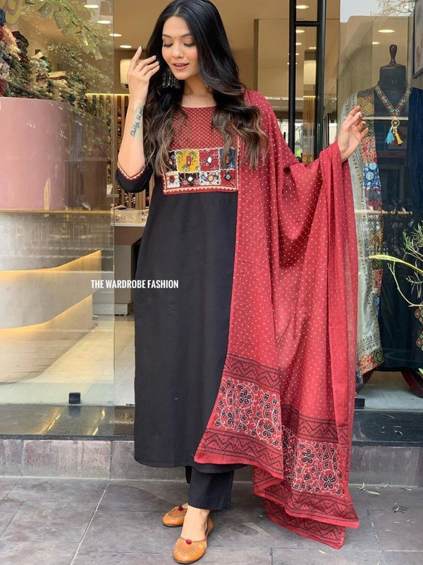 Black Rayon Pant Suit 191002