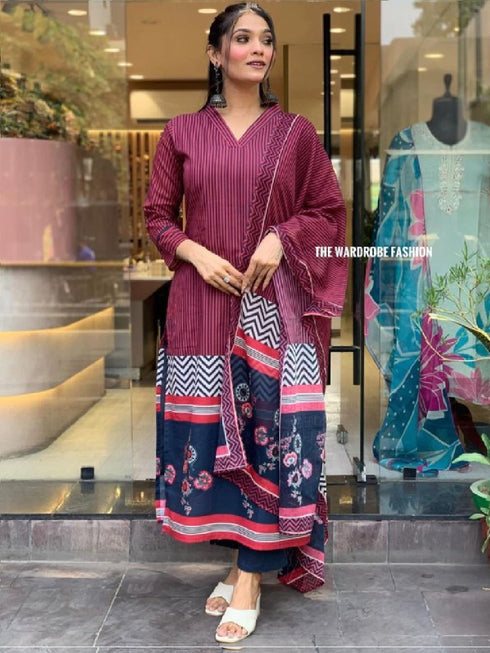 Multi MuslinĀ Pant Suit 191004 Closure View