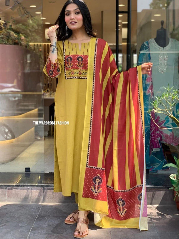 Yellow Rayon Pant Suit 191007