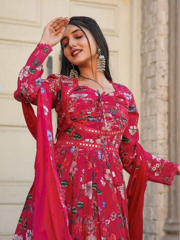 Multi Chiffon Pant Suit 191008