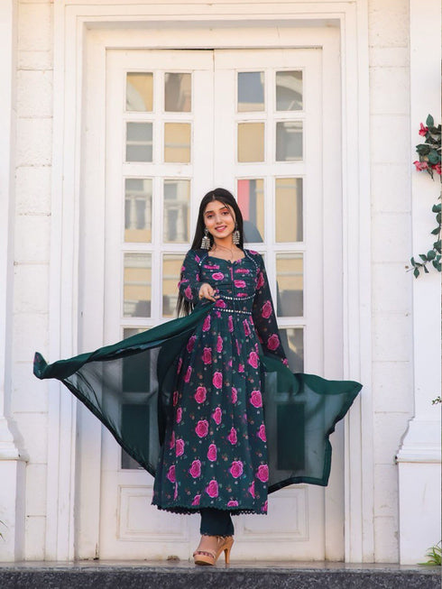 Multi Chiffon Pant Suit 191009