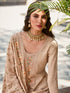 Beige Real Georgette Pant Suit 191070 Closure View