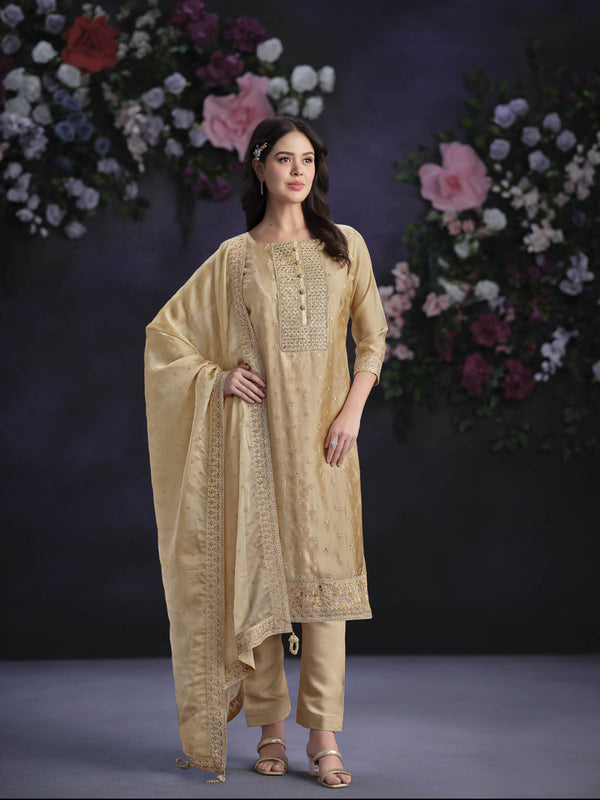 Chiku Shimmer Organza Pant Suit 191132