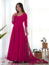 Rani Pink Heavy Pure Soft Fox Georgette Anarkali Dress 191190 Closure View