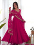 Rani Pink Heavy Pure Soft Fox Georgette Anarkali Dress 191190 Back View