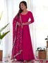Rani Pink Heavy Pure Soft Fox Georgette Anarkali Dress 191190