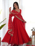 Red Heavy Pure Soft Fox Georgette Anarkali Dress 191191 Back View
