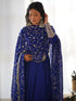 Navy Blue Heavy Pure Soft Fox Georgette Anarkali Dress 191192 Salwar Kameez