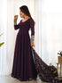 Purple Heavy Pure Soft Fox Georgette Anarkali Dress 191194 Closure View