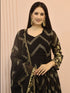 Black Fox Georgette Anarkali Dress 191204 Closure View