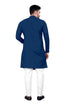 Navy Blue Kurta Cotton Payjama Closure View