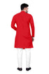 Red Kurta Cotton Payjama Closure View