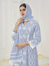 Light Bule Pure Cotton Palazzo Suit 191312 Closure View