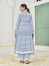 Light Bule Pure Cotton Palazzo Suit 191312 Back View