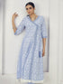 Light Bule Pure Cotton Palazzo Suit 191314 Closure View