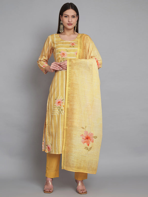 Yellow Linen Pant Suit 191355