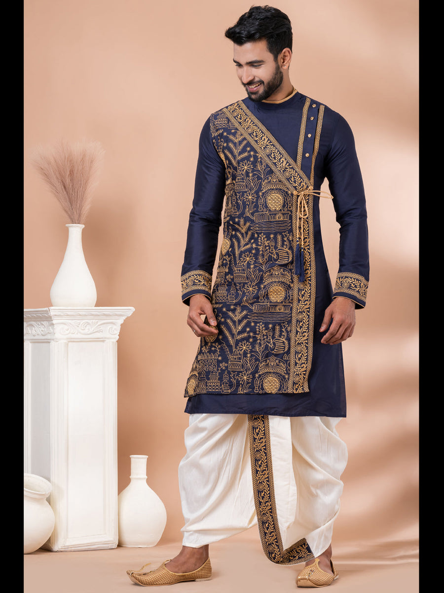 Navy Blue Kurta Imported Aligadhi main image 0