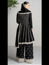 Black Heavy Blooming Chinon Palazzo Suit 191476 Closure View