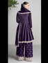 Purple Heavy Blooming Chinon Palazzo Suit 191478 Closure View