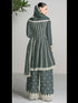 Grey Heavy Blooming Chinon Palazzo Suit 191479 Closure View