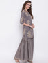 Grey Cotton Sharara Suit 191512 Back View